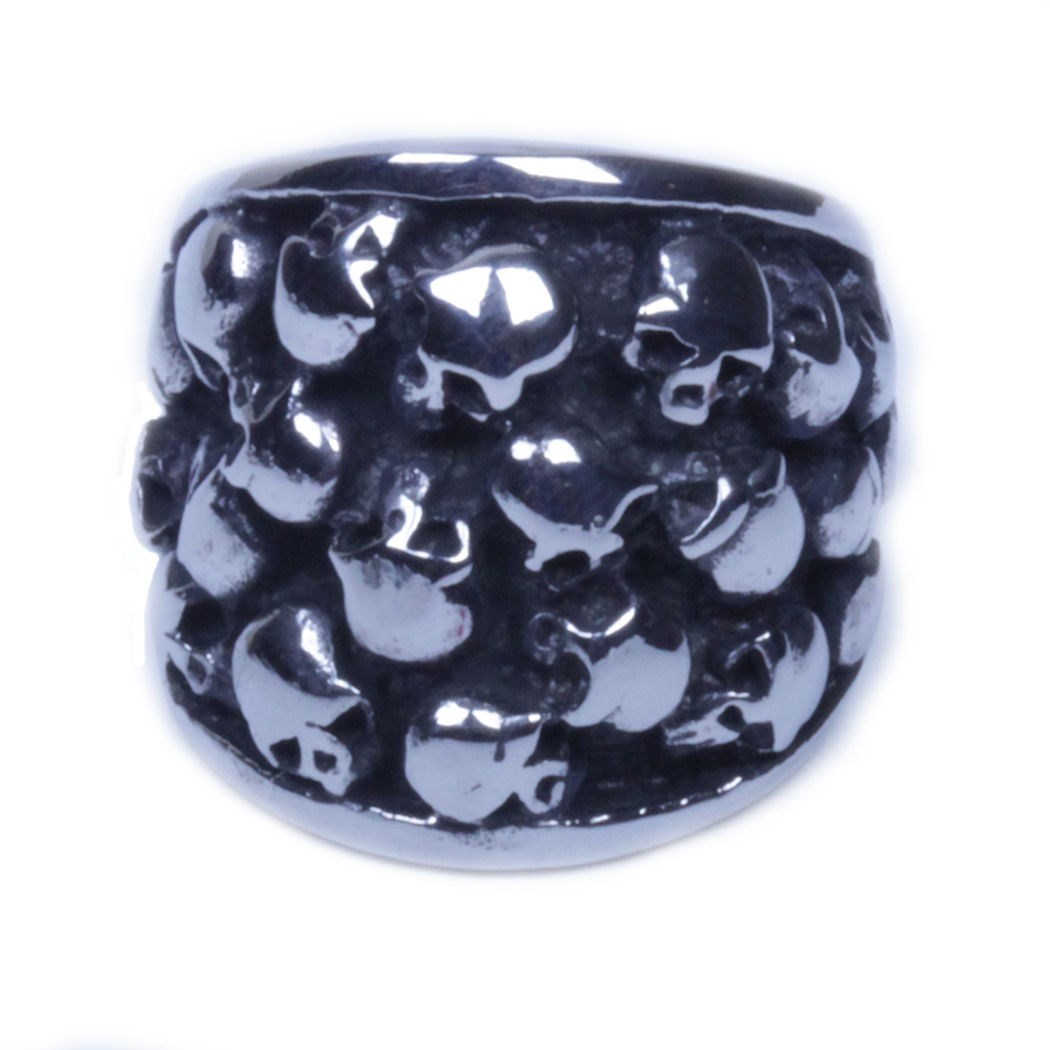 US Seller Men's Silver Stainless Steel Skull Biker Ring Sizes 7-15 HS27