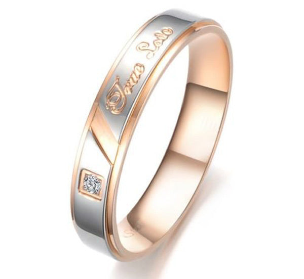 Stainless Steel "True Love" Comfort Fit Wedding Bands Promise Ring HS22