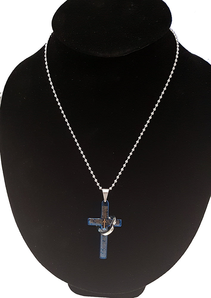 Men's Women's Stainless Steel Tone Cross Pendant With Necklace Sp16 USA Seller