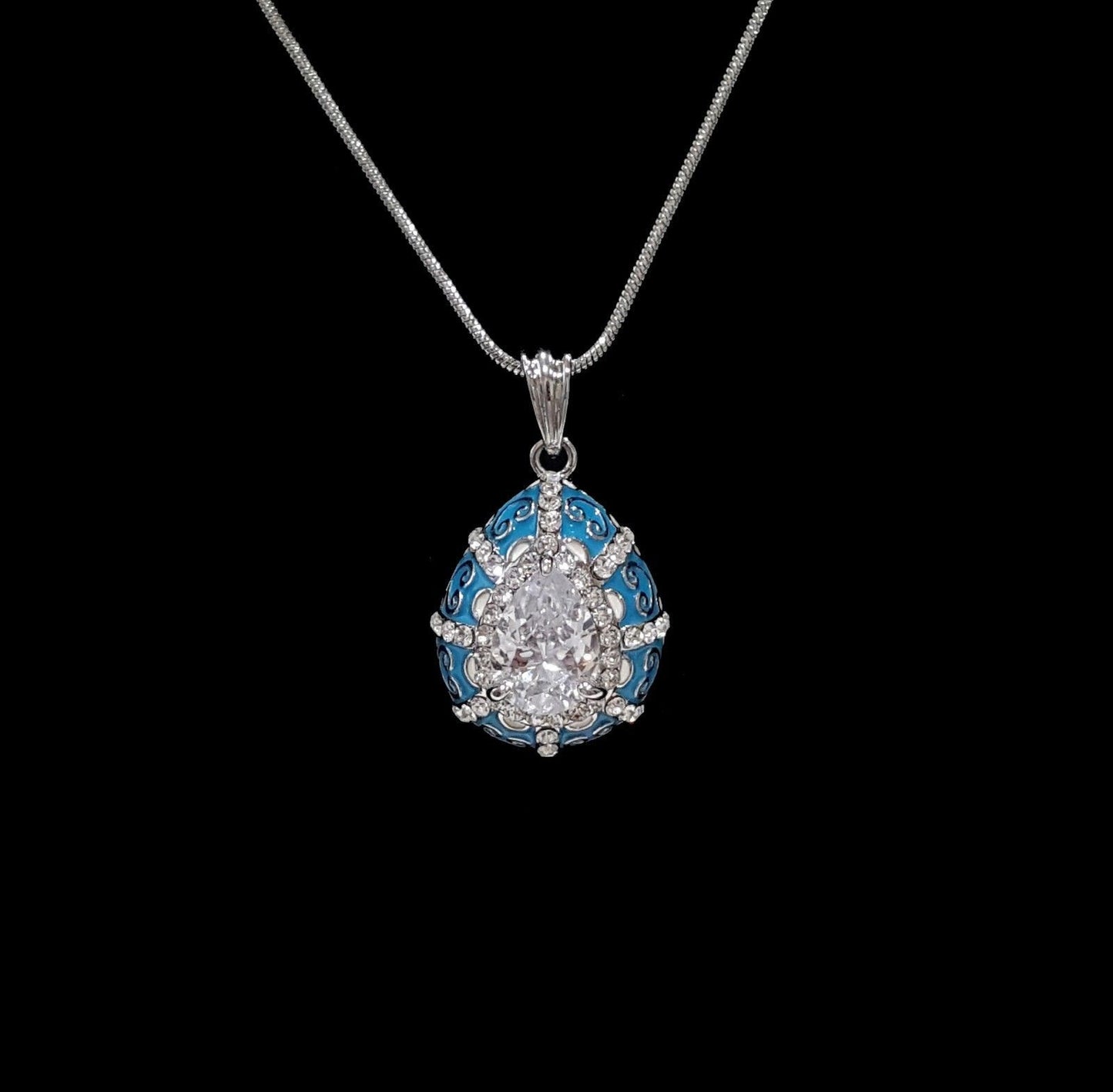 Vintage Turquoise Teardrop with Gemstone Pendant Necklace with Earrings NES44