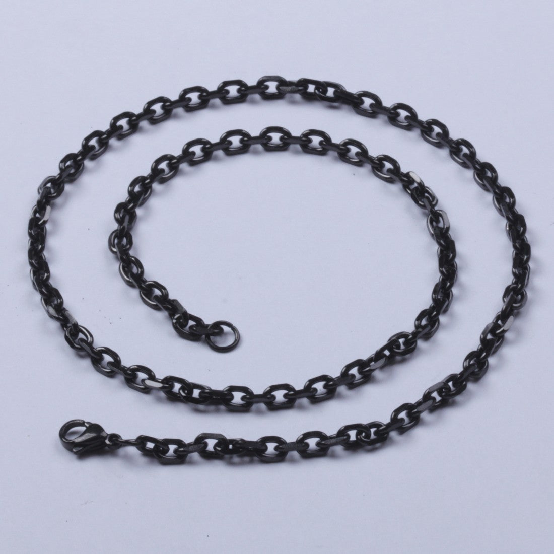 1.6mm to 5.0mm 18"-40" Black Stainless Steel Cross Link Chain Necklace HN23