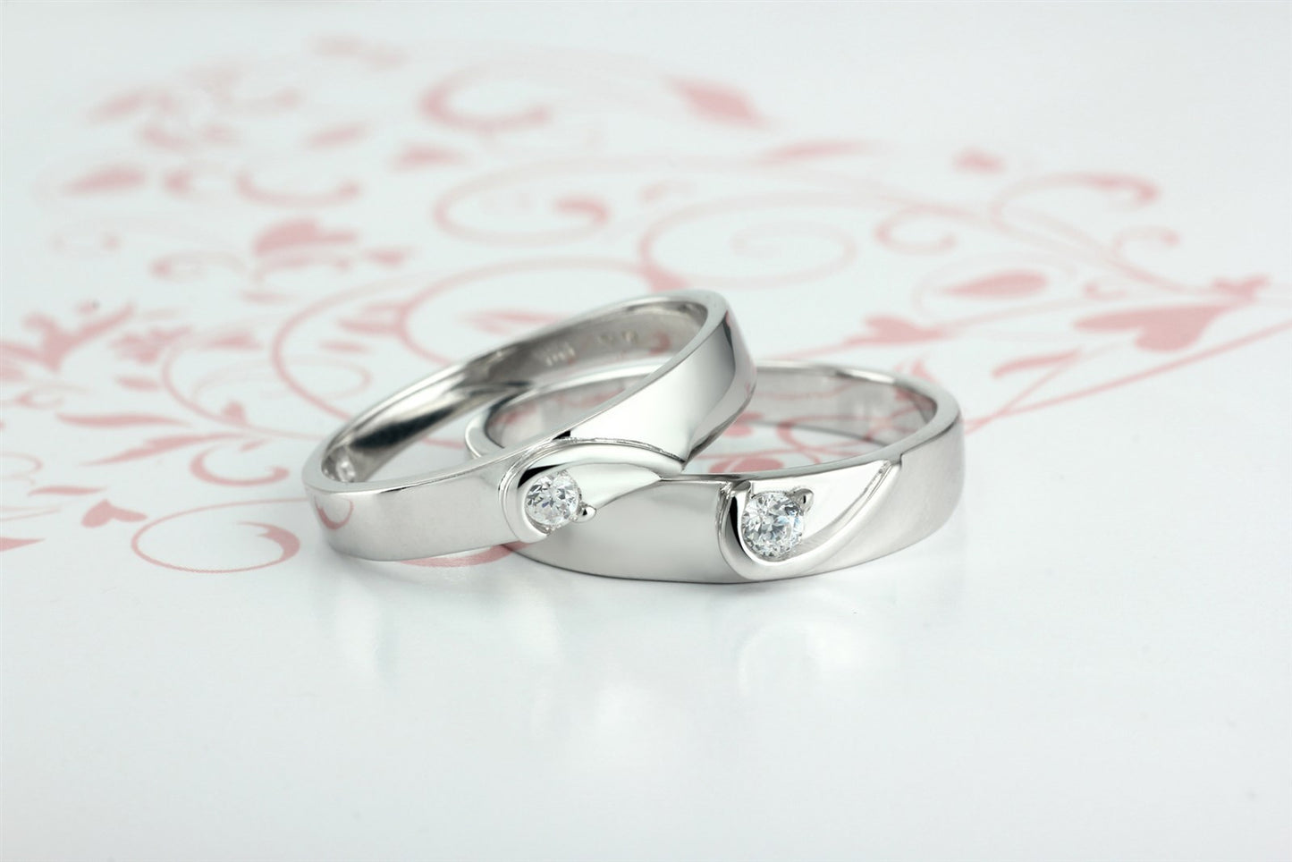 925 Sterling Silver Couple Love Wedding Bands Rings Size 4.5-12 Sy10
