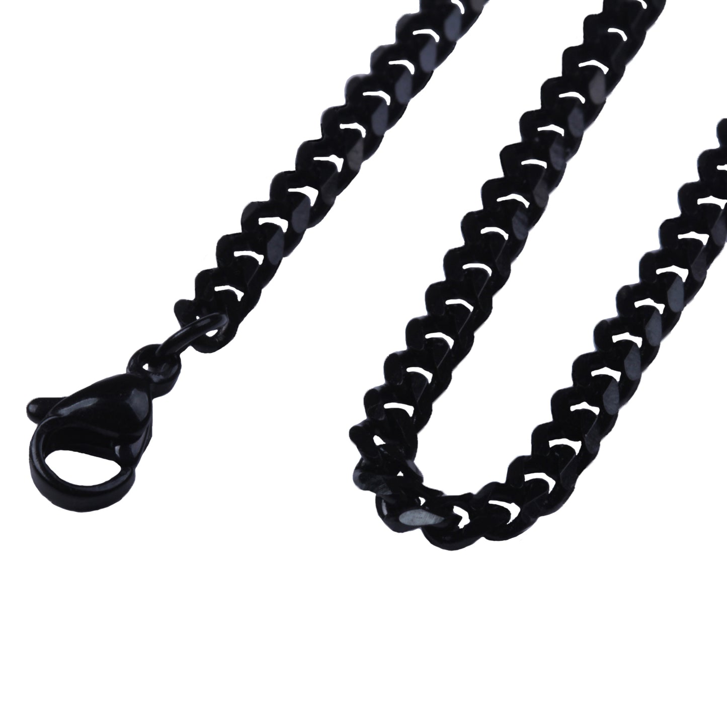 5mm 16"-40" Black Stainless Steel Curb Necklace Chain Sb88 USA Seller