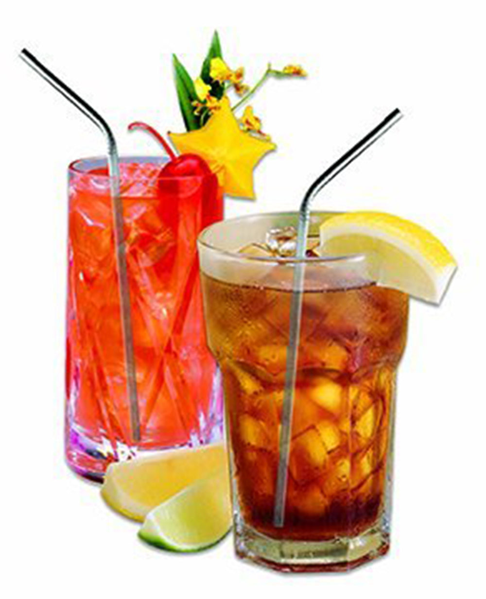 Reusable Stainless Steel Drinking Straws Metal Two Different Styles Multi Packs