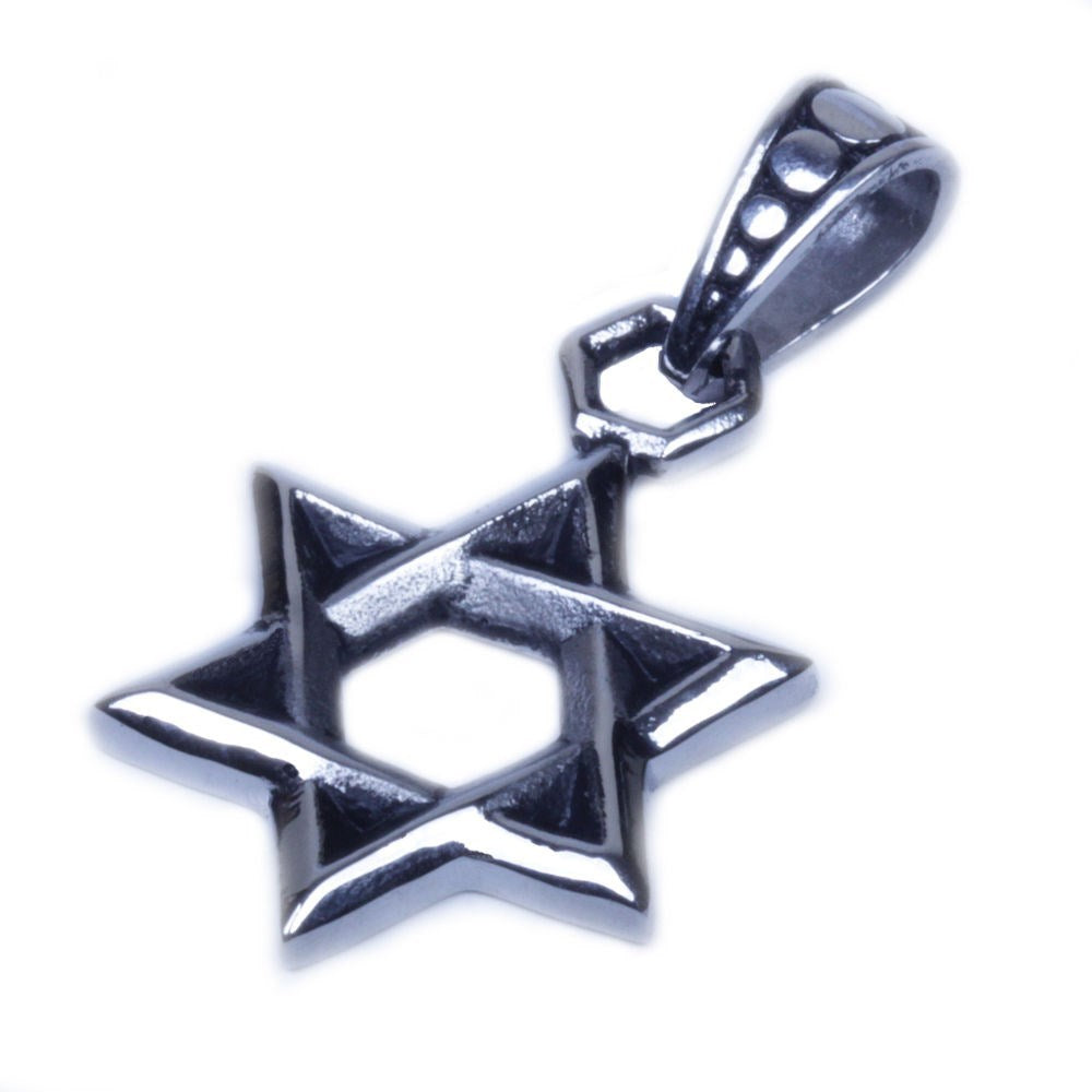 Men's Silver Stainless Steel Star Pendant With Necklace Sp52 USA Seller