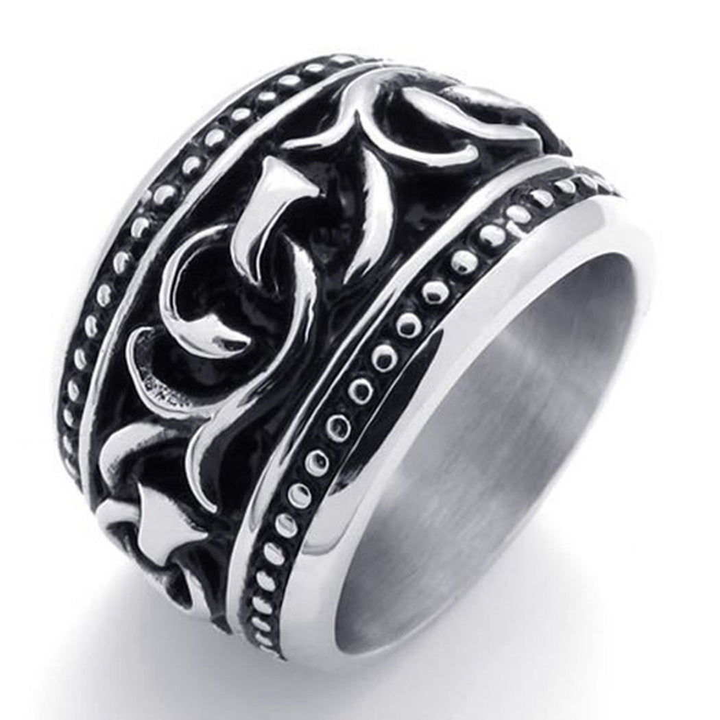 US Seller Men's Vintage Silver or Gold Stainless Steel Designed Band Ring HS29