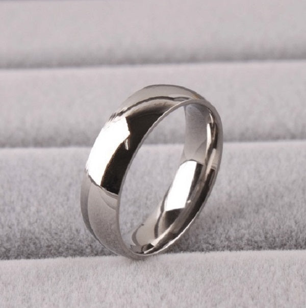 Men 6mm Mirror Polish Titanium Comfort Fit Plain Rings Wedding Band RT003