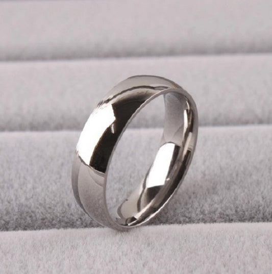 Men 6mm Mirror Polish Titanium Comfort Fit Plain Rings Wedding Band RT003