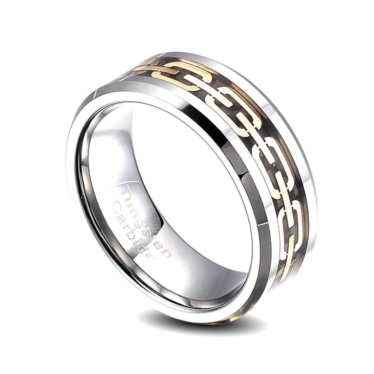 Tungsten Carbide 8mm Chain Link wedding  Band  Ring  Size 8-14