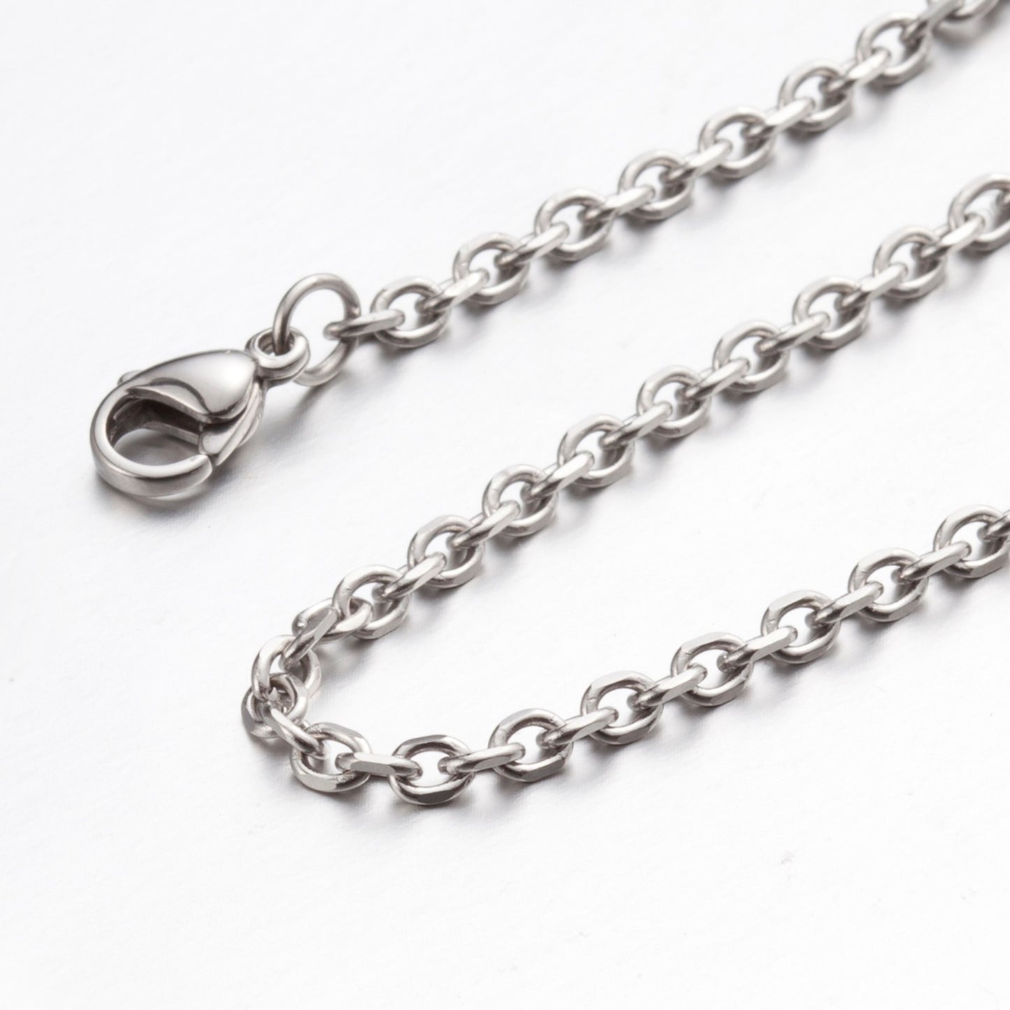 2mm-5mm 10"-100" Silver Stainless Steel Cross Chain Link Necklace HN5 US Seller
