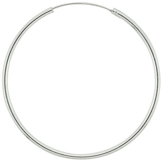 10MM - 60MM Amazing Plain Hoops Earrings Real 925 sterling silver 1.5mm SH1