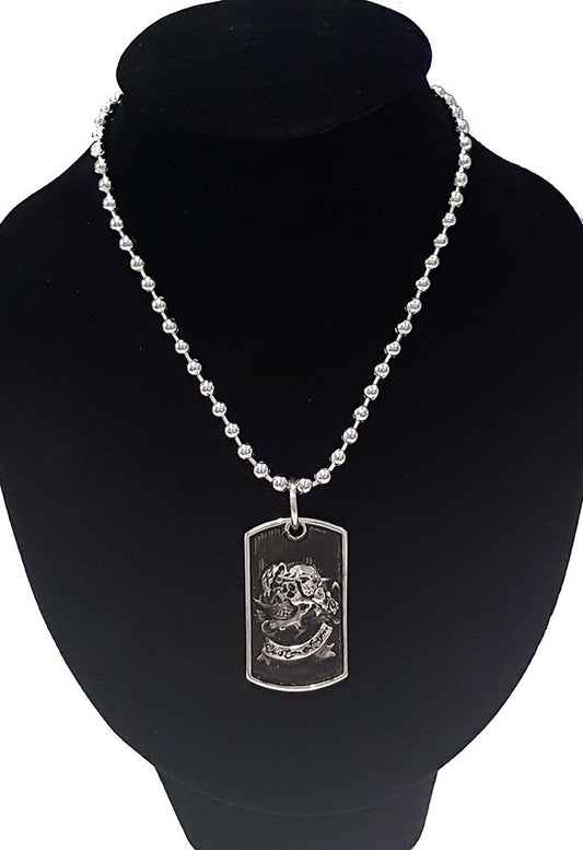 Men's Silver Stainless Steel Skull Pendant With Necklace Sp31 USA Seller