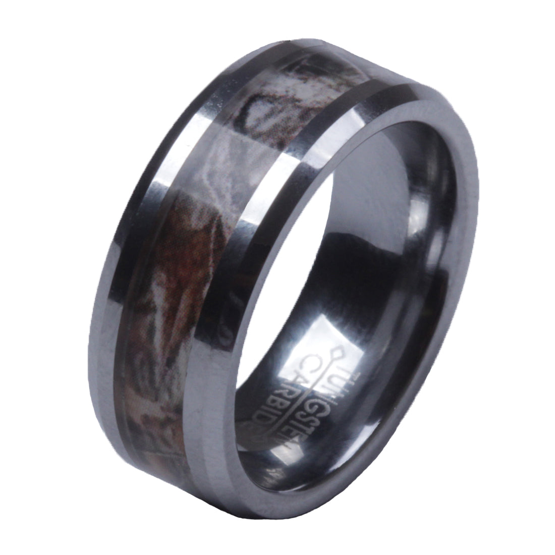 Tungsten Carbide 8 mm Multi-Color Carbon Fiber wedding  Band Size 8-13 TG54