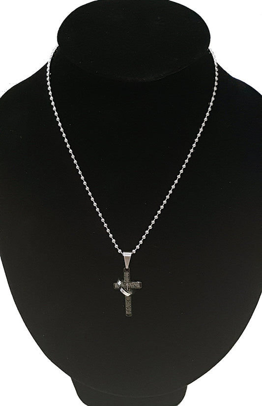 Men's Women's Stainless Steel Tone Cross Pendant With Necklace Sp16 USA Seller