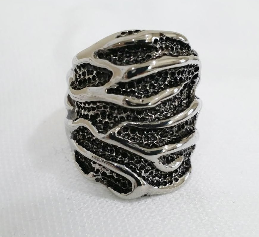 US Seller Men Or Women Stainless Steel Punk Rock Band Biker Rings SR180