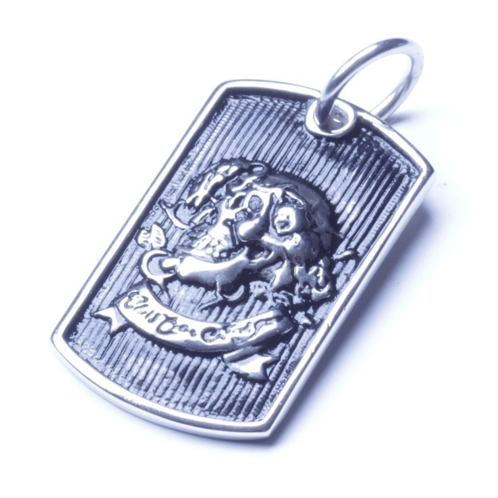 Men's Silver Stainless Steel Skull Pendant With Necklace Sp31 USA Seller