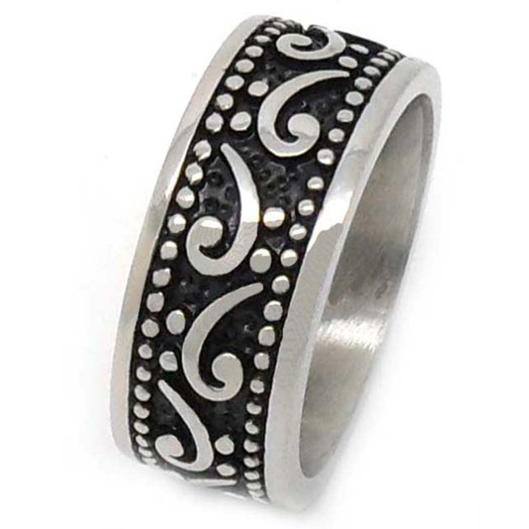 US Seller Men's Vintage Silver or Gold Stainless Steel Designed Band Ring HS29