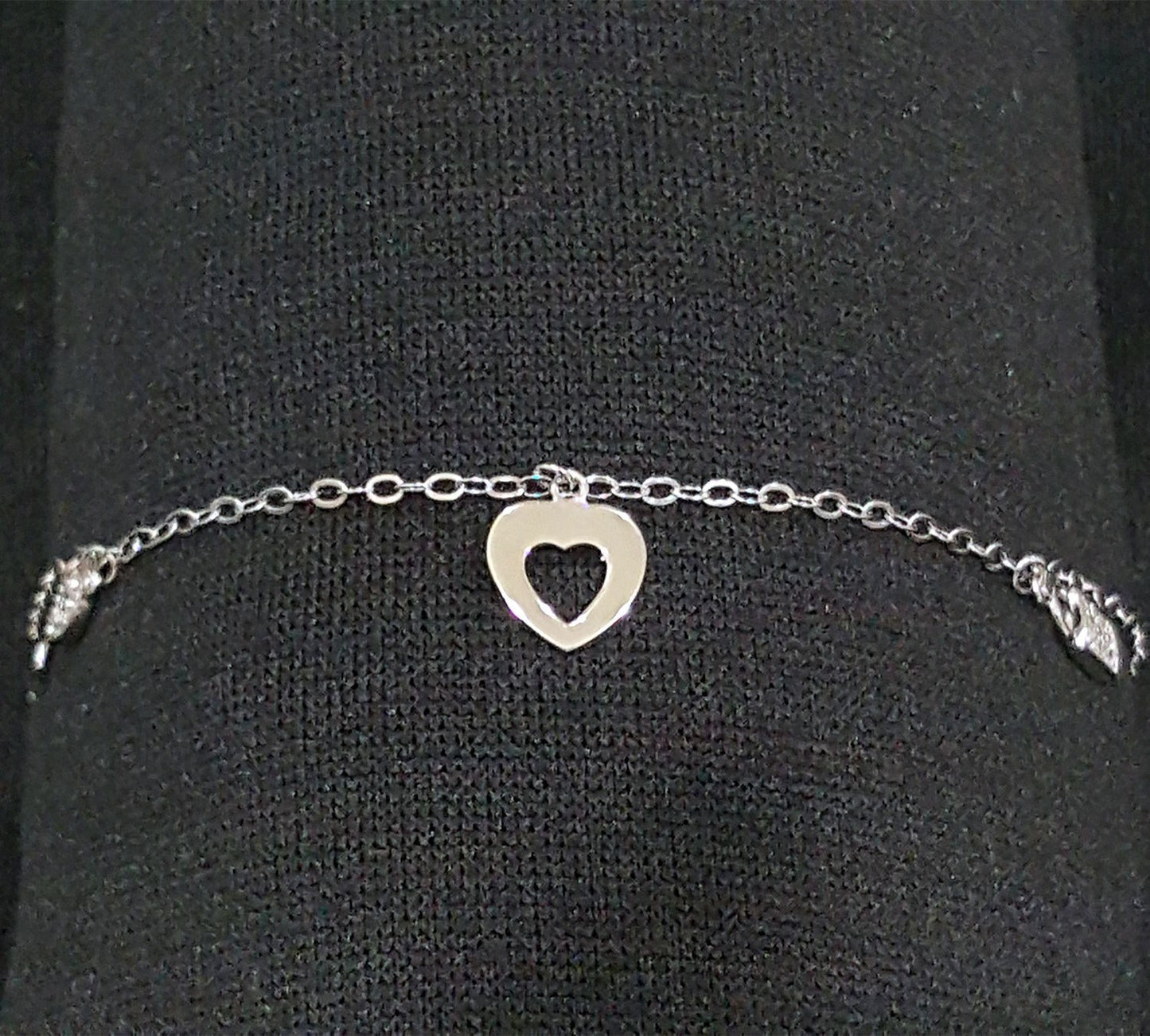 US Seller Genuine .925 Sterling Silver Heart, Lock and Key Charm Bracelet SY102