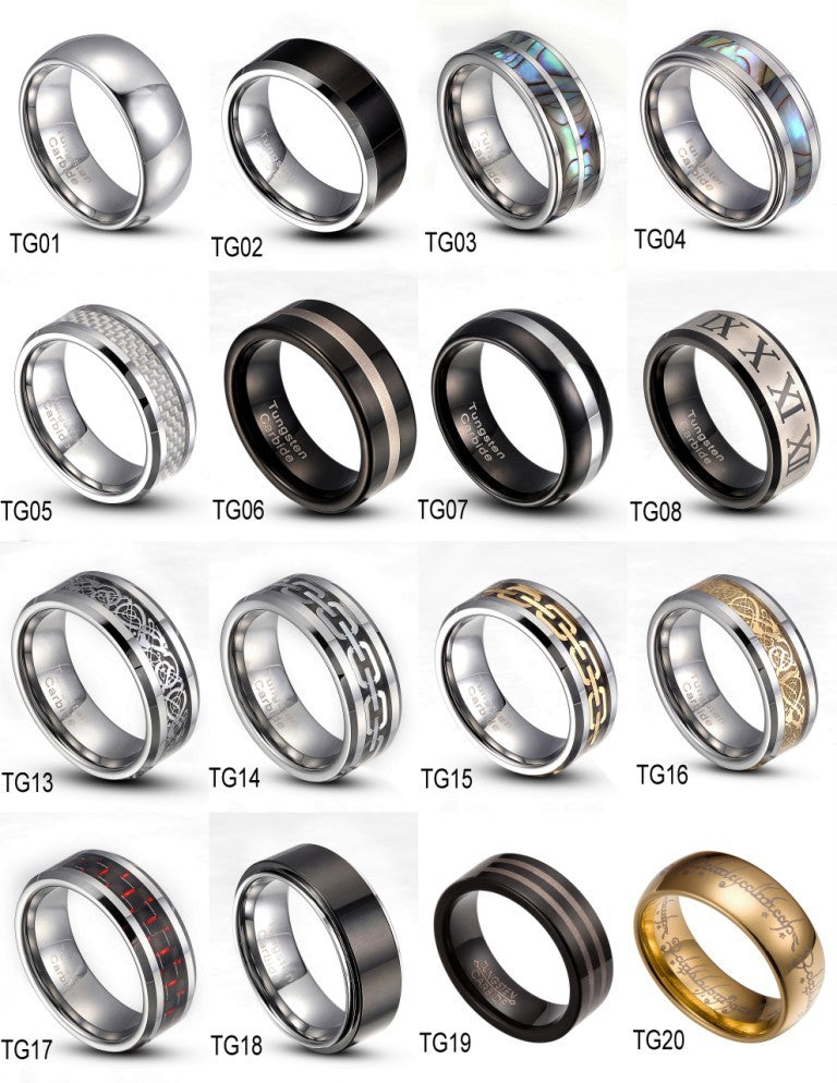 ok Tungsten Wedding Ring Men's Anniversary Band Comfort Fit Jewelry Size 7-14 HT8
