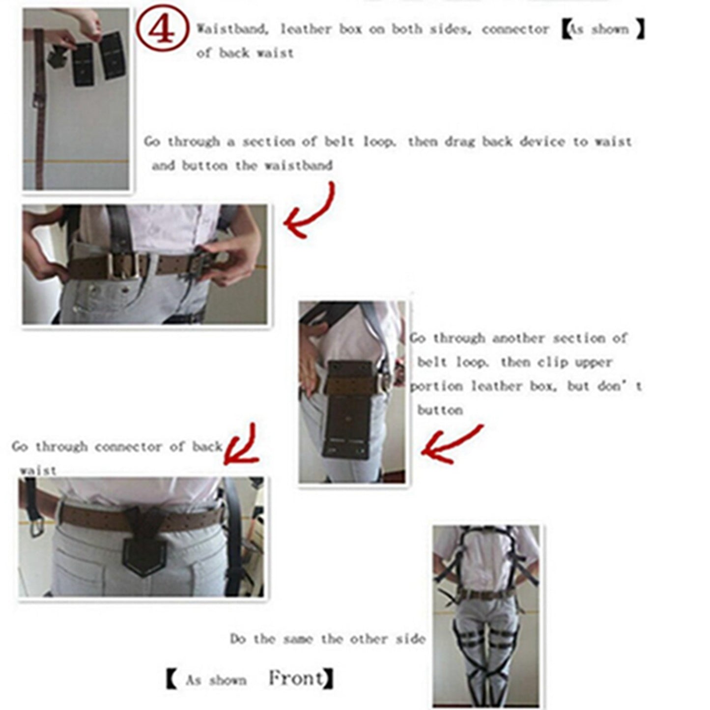 Cosplay Costume Shingeki No Kyojin Recon Corps Mikasa Ackerman Harness Belt Hook