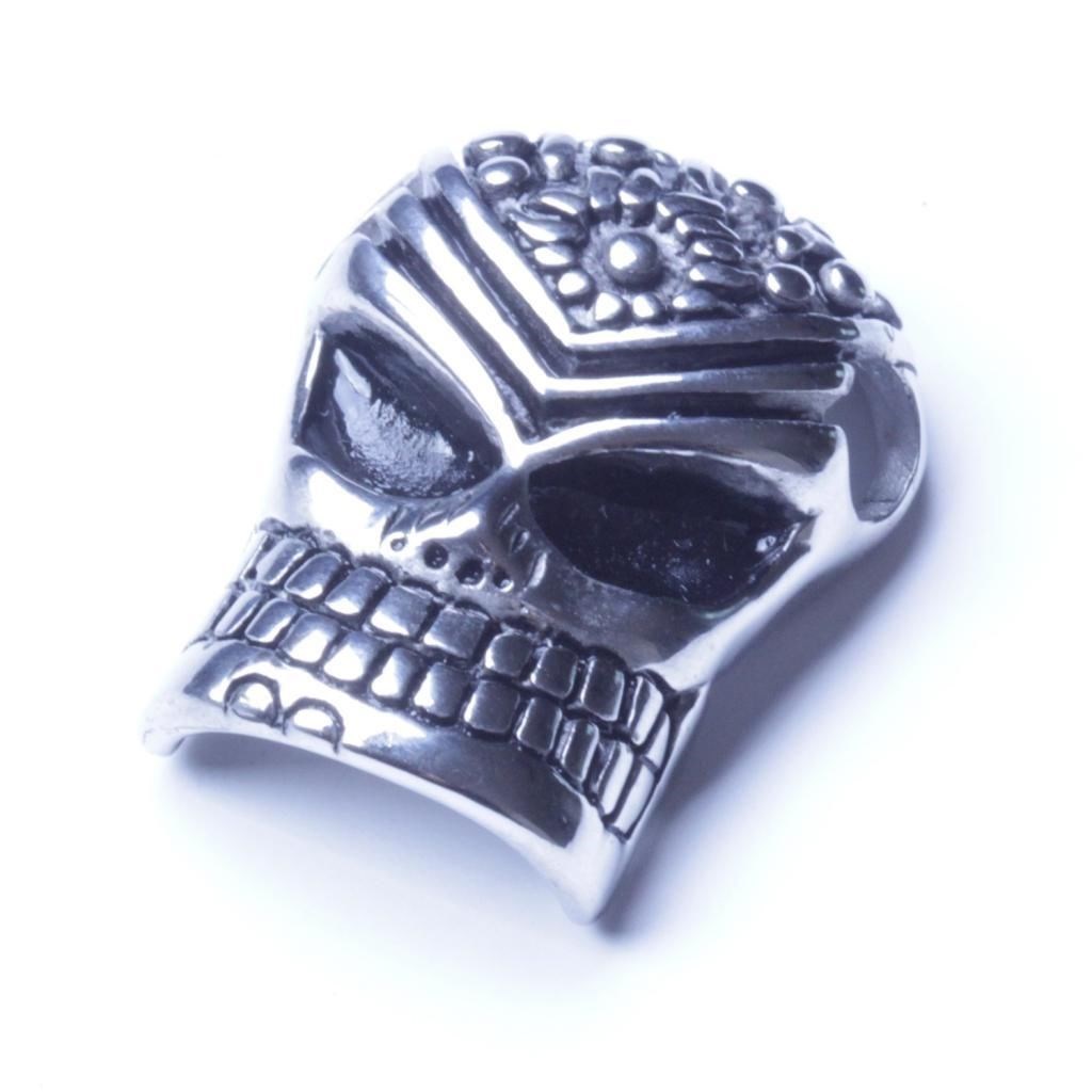 Men's Silver Stainless Steel Skull Pendant With Necklace Sp33 USA Seller