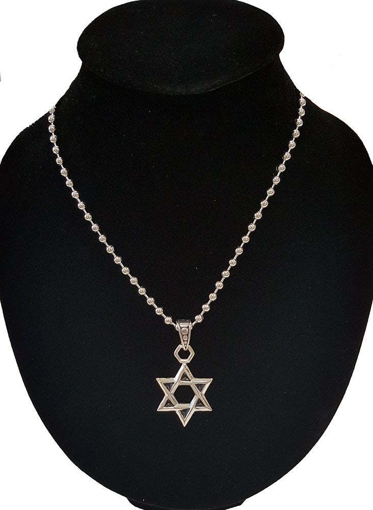 Men's Silver Stainless Steel Star Pendant With Necklace Sp52 USA Seller