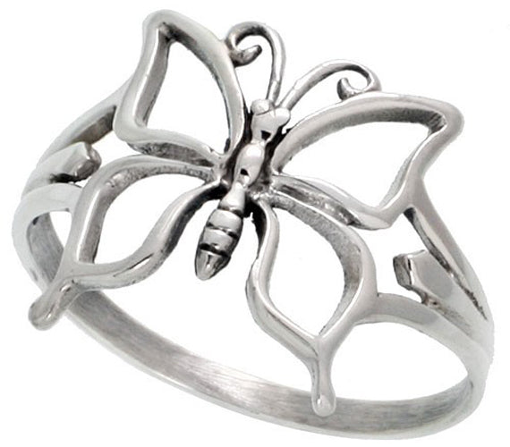 USA Seller Sterling Silver butterfly Solid 925 Comfort Fit Bands Rings Sy65