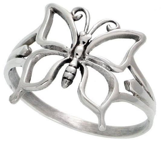 USA Seller Sterling Silver butterfly Solid 925 Comfort Fit Bands Rings Sy65
