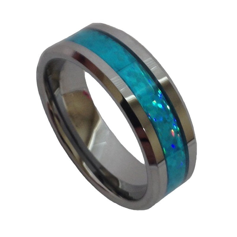 Tungsten Carbide 8mm Multi-Color Carbon Fiber Wedding Band Size 8-13 TG55