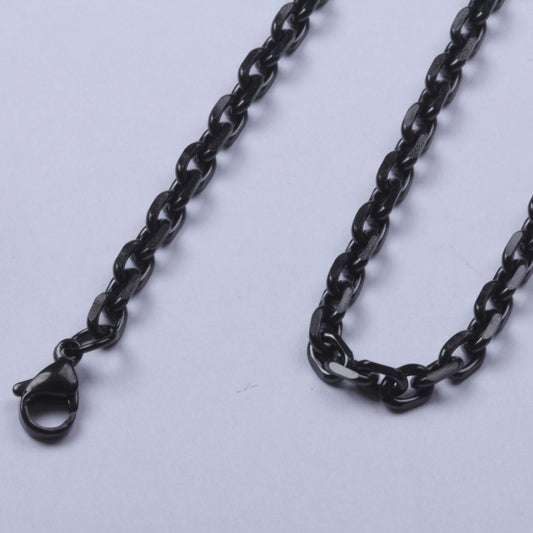 1.6mm 18"-40" Black Stainless Steel Cross Link Chain Necklace Sb101 USA Seller