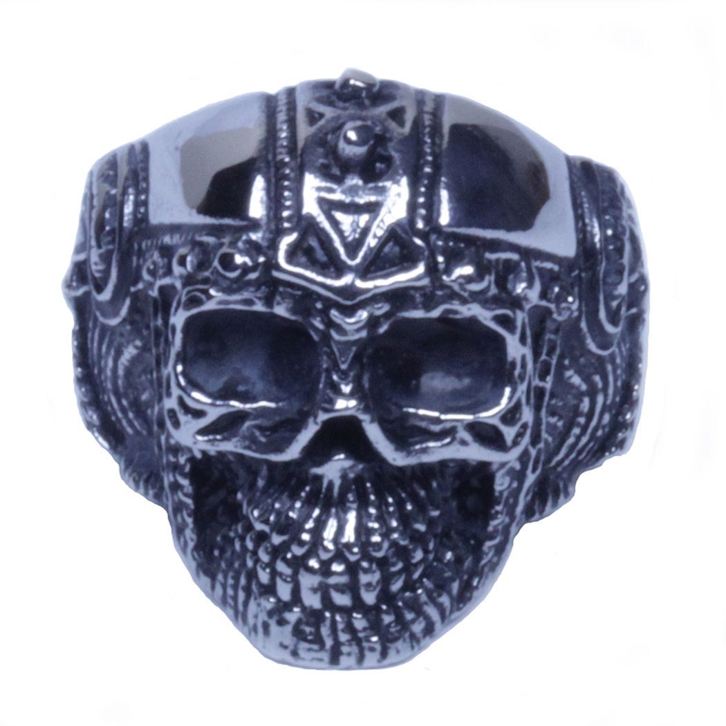 US Seller Men's Silver Stainless Steel Skull Biker Ring Sizes 7-15 HS27