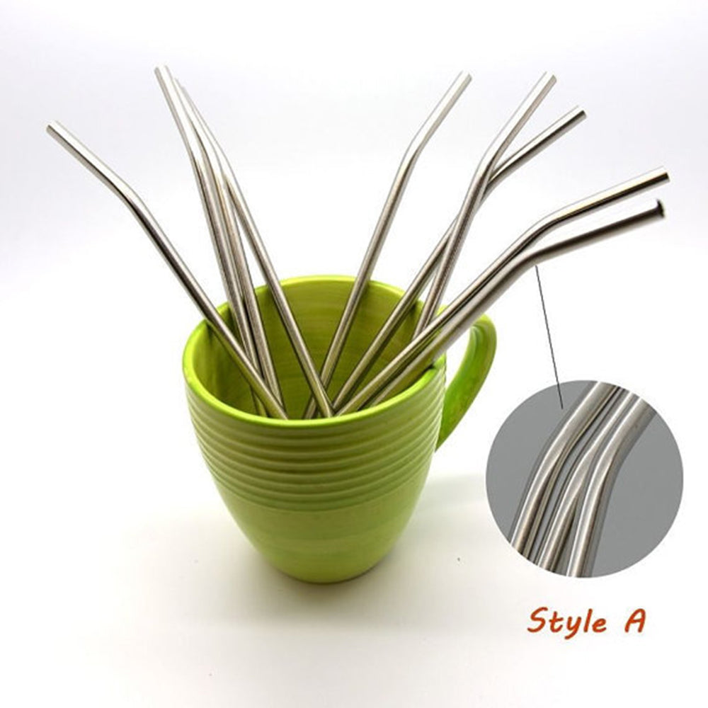 Reusable Stainless Steel Drinking Straws Metal Two Different Styles Multi Packs