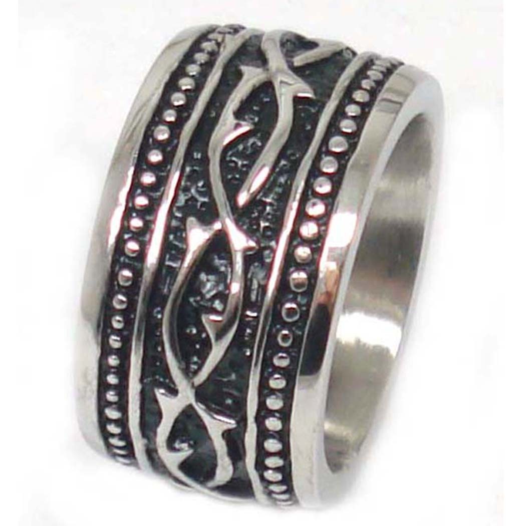US Seller Men's Vintage Silver or Gold Stainless Steel Designed Band Ring HS29