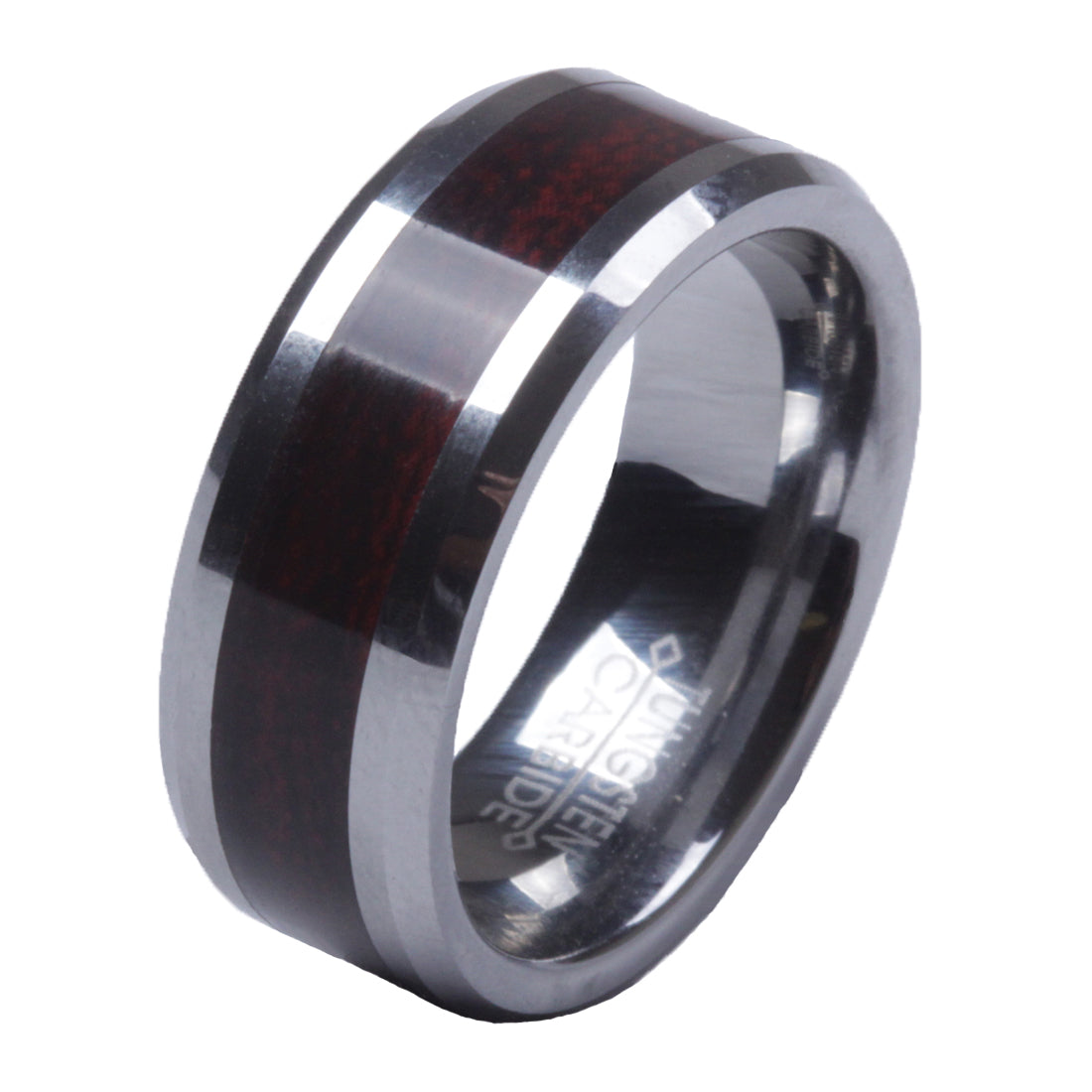 Tungsten Carbide 8 mm Brown Carbon Fiber wedding  Band Size 8-13 TG53