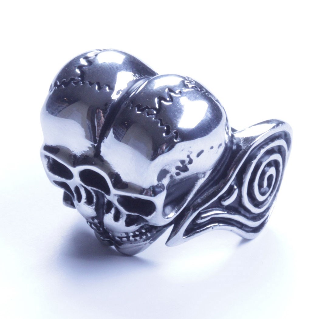 US Seller Men's Silver Stainless Steel Skull Biker Ring Sizes 7-15 HS27