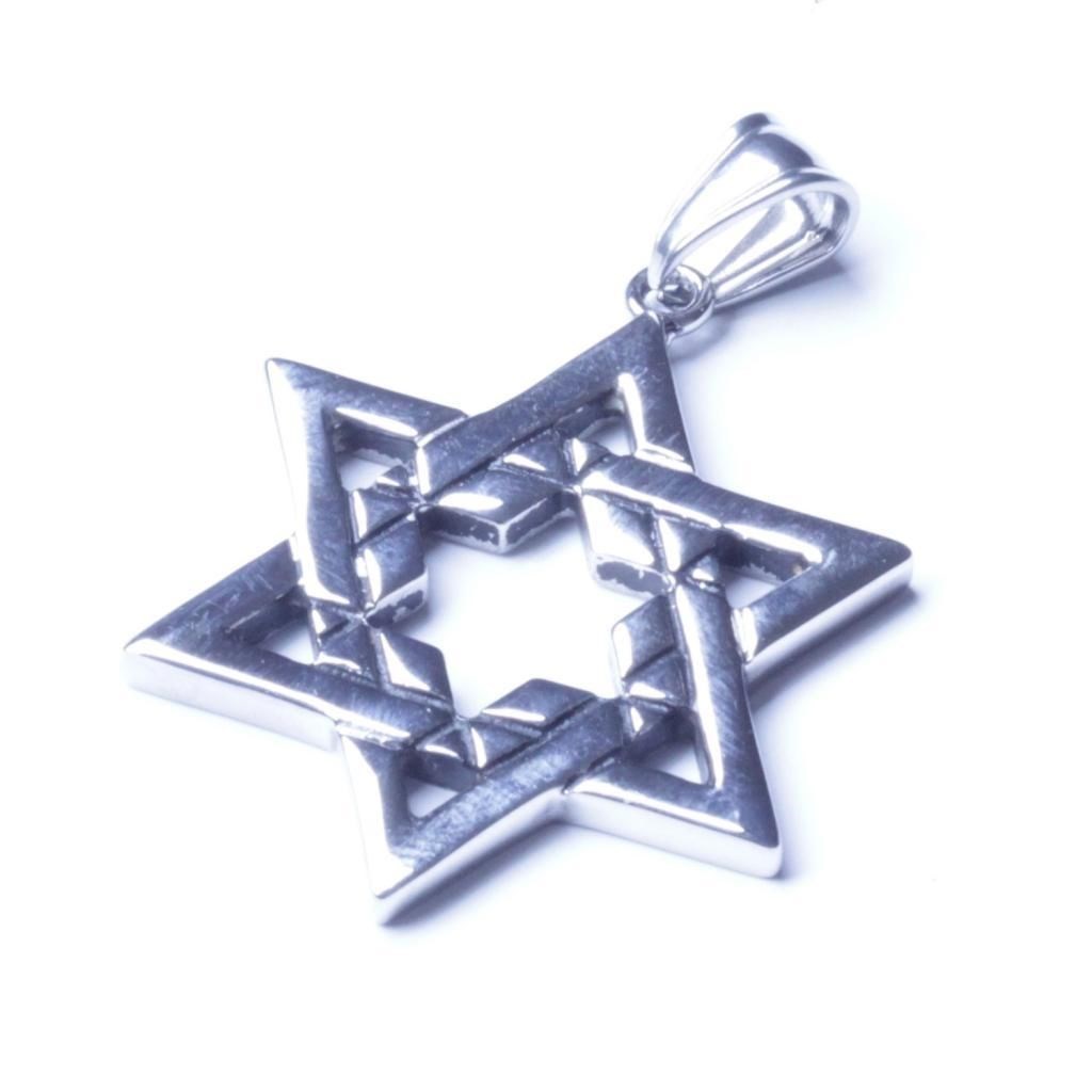 Men's Silver Stainless Steel Star Pendant With Necklace Sp63 USA Seller