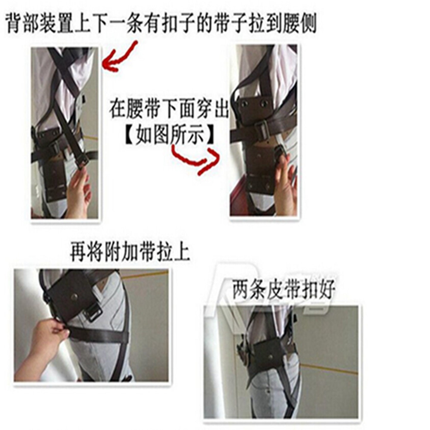 Cosplay Costume Shingeki No Kyojin Recon Corps Mikasa Ackerman Harness Belt Hook