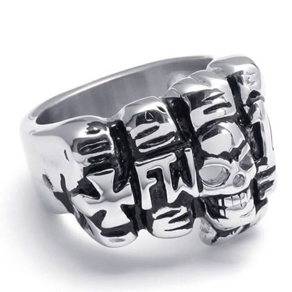 USA Seller Men's Stainless Steel Skull Fist Ring Size 8-14 SR67