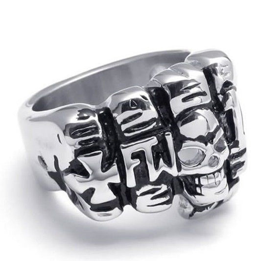 USA Seller Men's Stainless Steel Skull Fist Ring Size 8-14 SR67