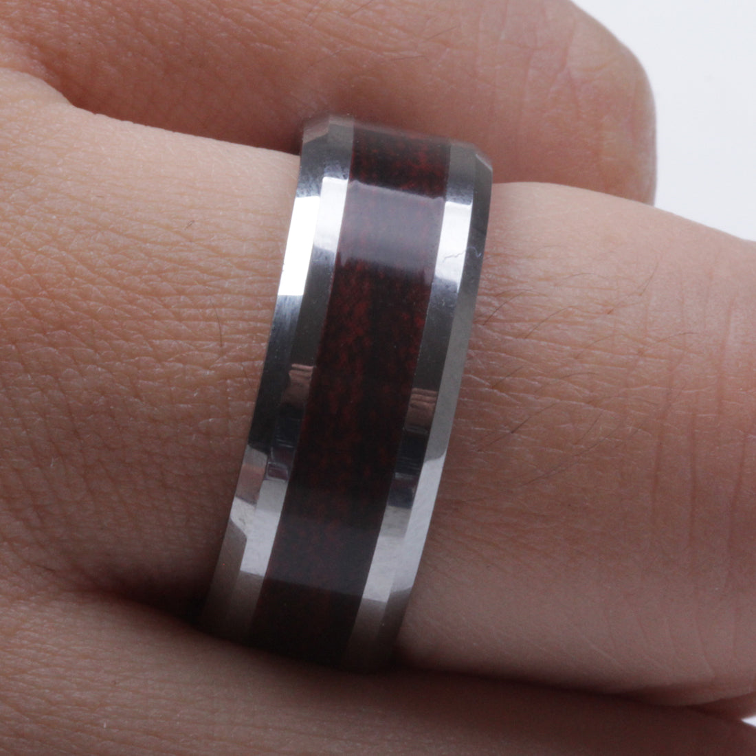 Tungsten Carbide 8 mm Brown Carbon Fiber wedding  Band Size 8-13 TG53