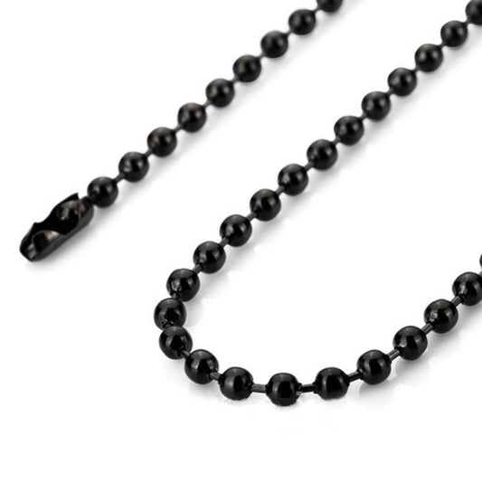 3.2mm 18"-40" Black Stainless Steel Bead Chain Necklace Sb99 USA Seller