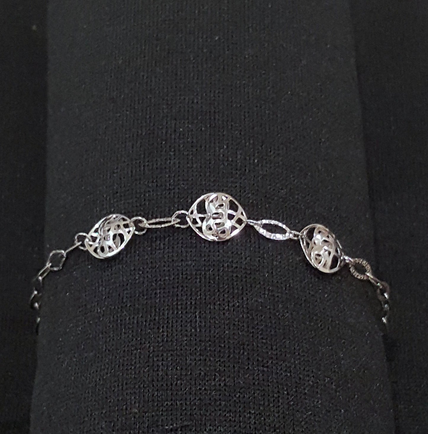 US Seller .925 Sterling Silver Overlapping Double Heart Charm Bracelet SY93