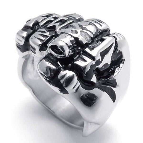 USA Seller Men's Stainless Steel Skull Fist Ring Size 8-14 SR67