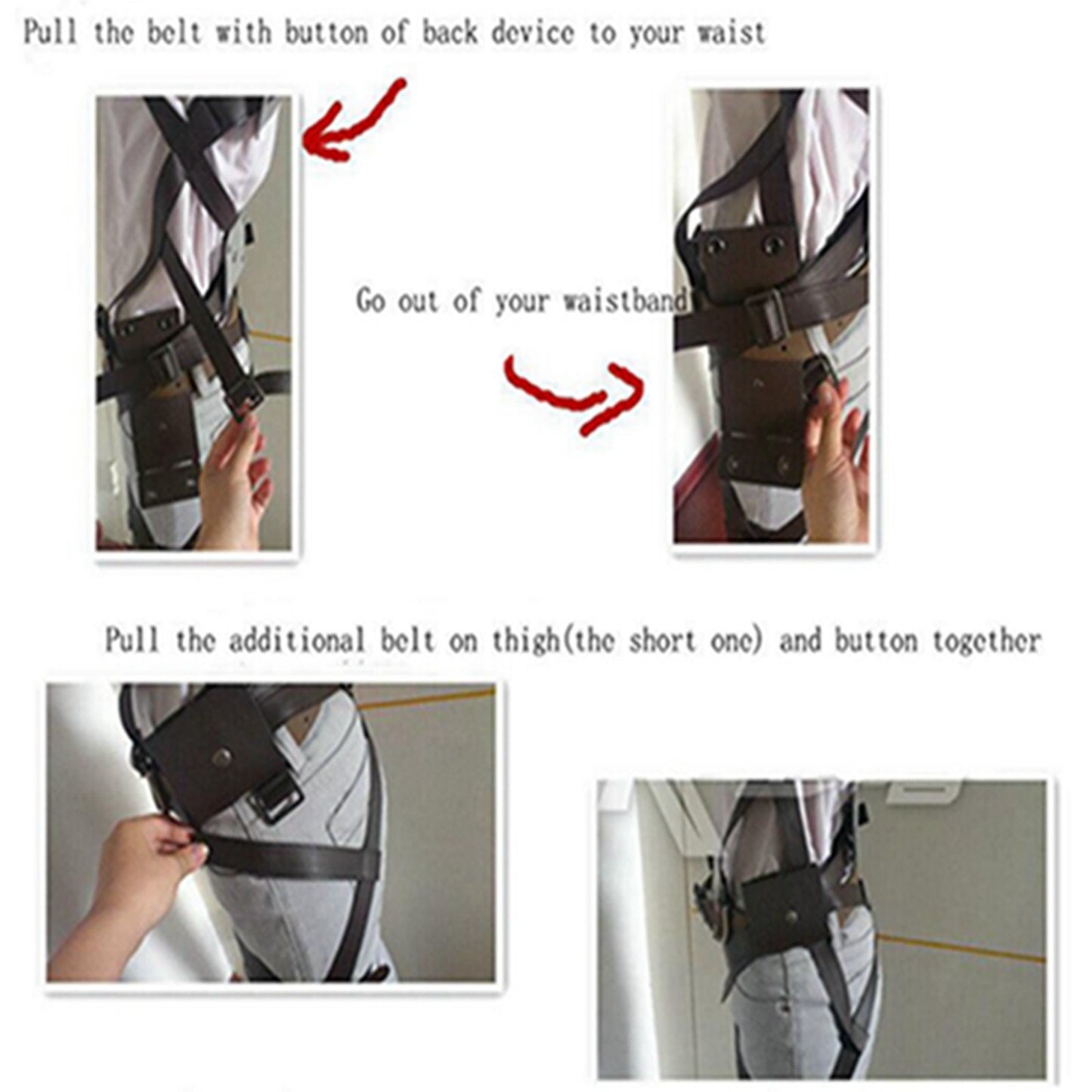 Cosplay Costume Shingeki No Kyojin Recon Corps Mikasa Ackerman Harness Belt Hook