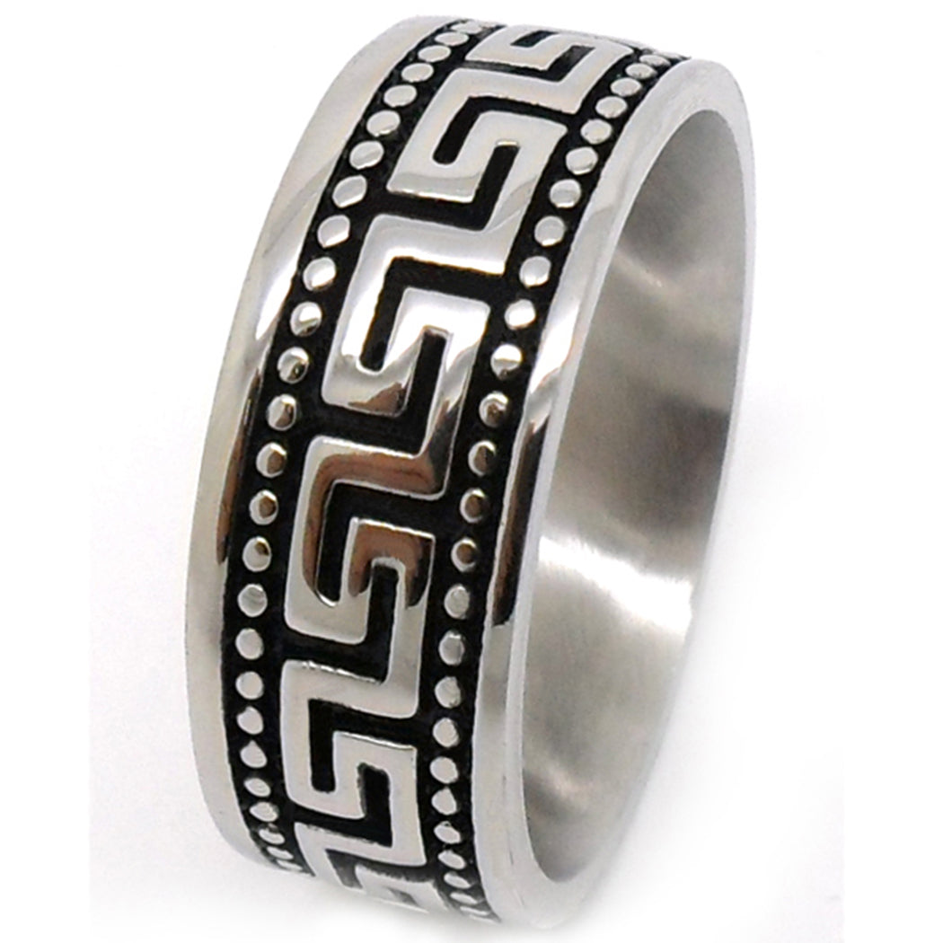 US Seller Men's Vintage Silver or Gold Stainless Steel Designed Band Ring HS29