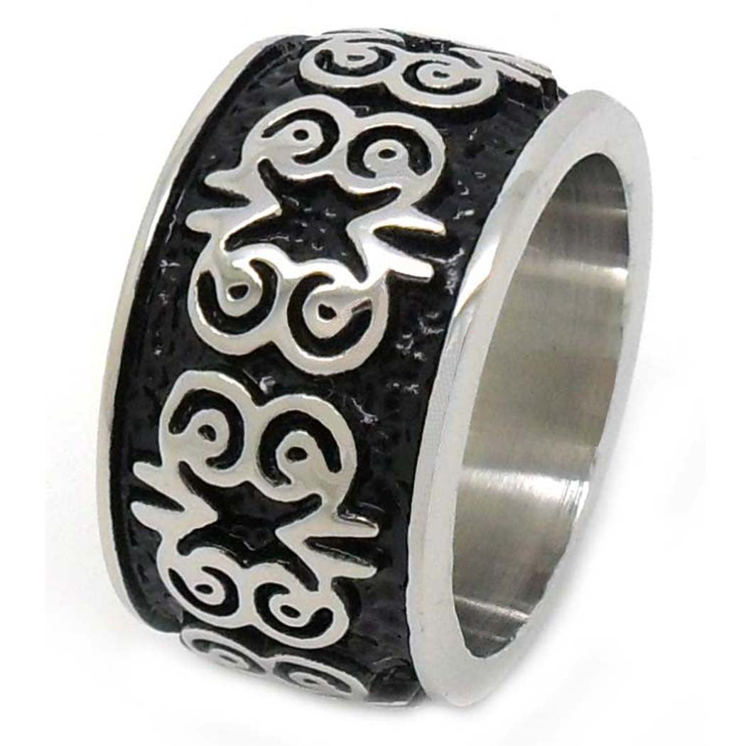 US Seller Men's Vintage Silver or Gold Stainless Steel Designed Band Ring HS29