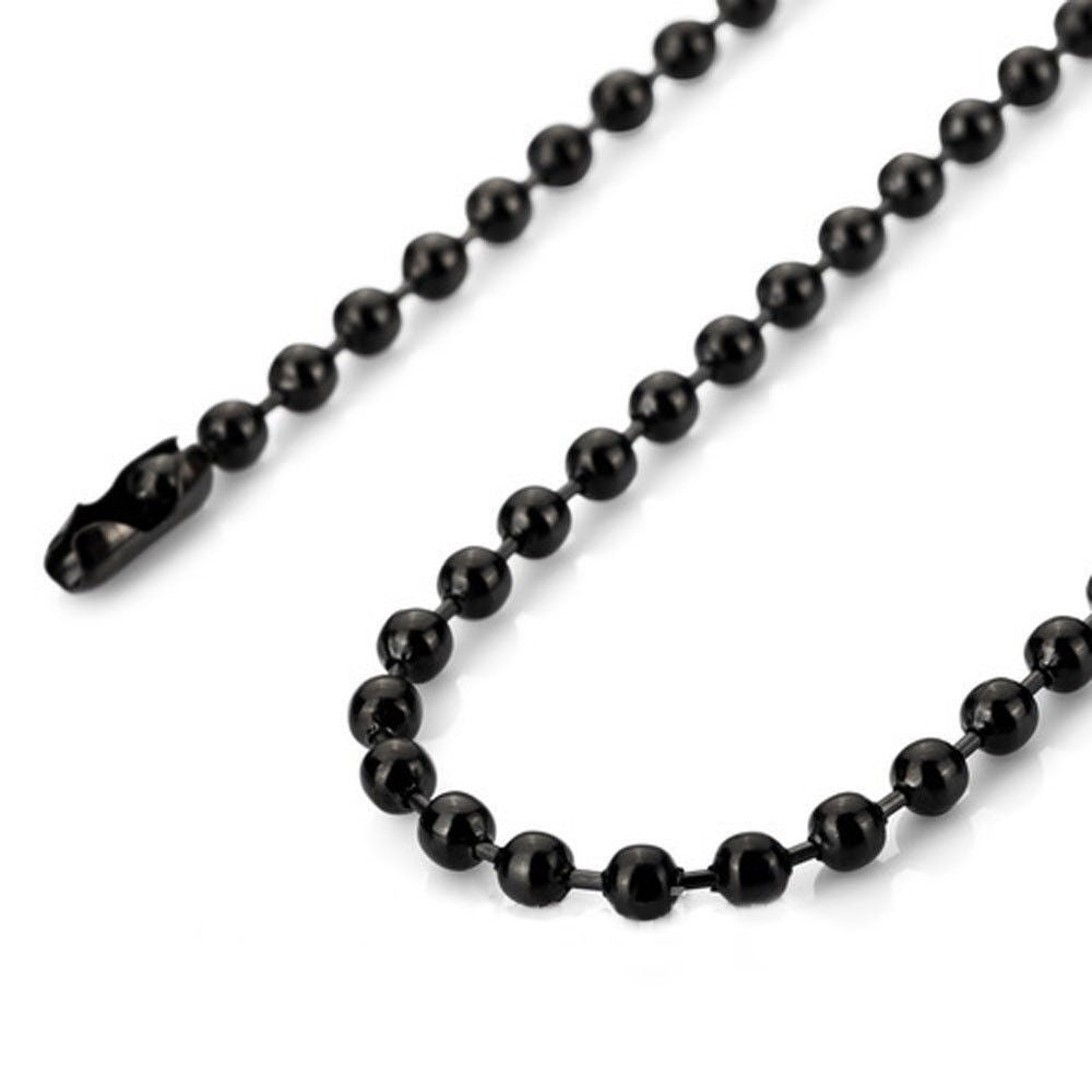 1.5mm 18"-40" Black Stainless Steel Bead Chain Necklace Sb97 USA Seller