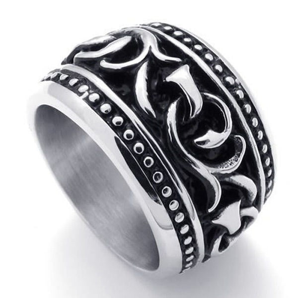 USA Seller Men's Vintage Silver Stainless Steel Ring Size7-13 SR60