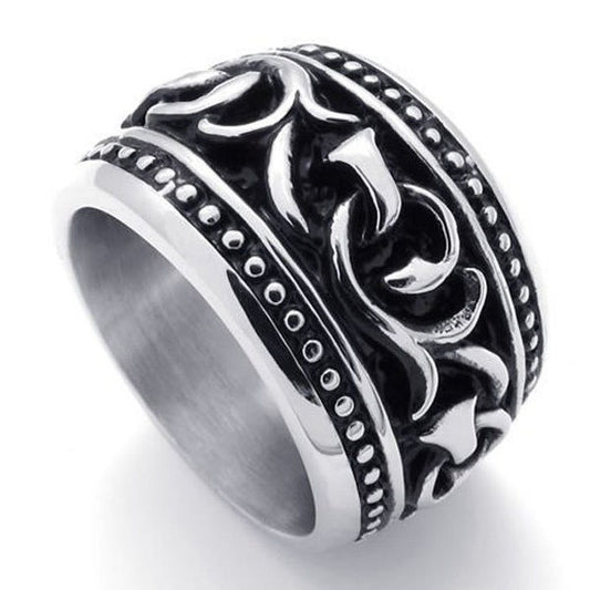 USA Seller Men's Vintage Silver Stainless Steel Ring Size7-13 SR60