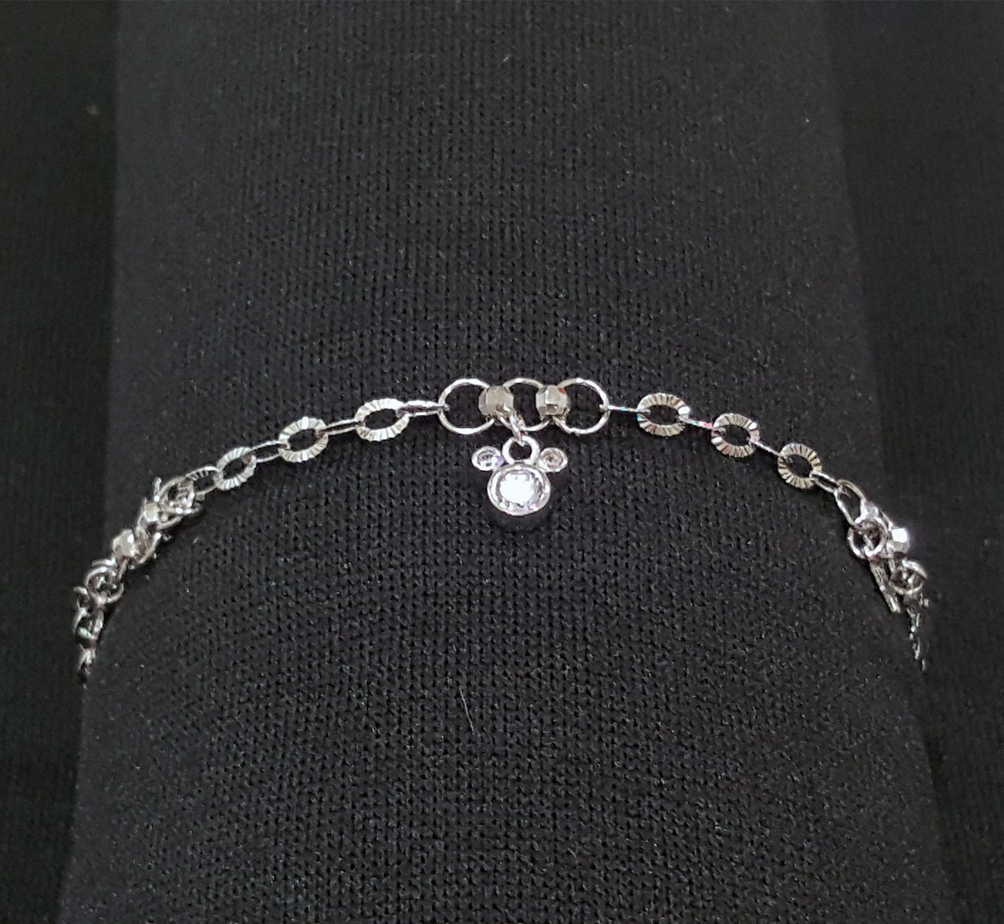 US Seller Genuine .925 Sterling Silver Charms and Cubic Zirconia Bracelet SY95